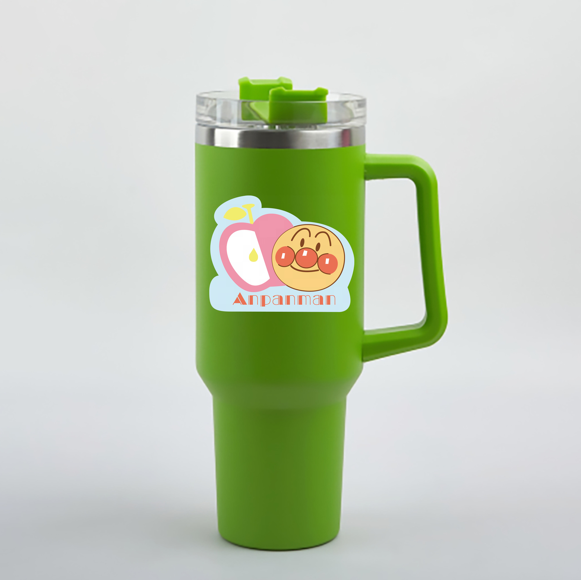（画像用） アンパンマン Anpanman 1200mL車用タンブラー - クリスタルステッカー（プラスチックストロー付き）
